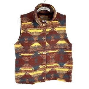 Bear Ridge Outfitters Fleece Vest Aztec Tribal Print Large Outdoor Cabincore‎
